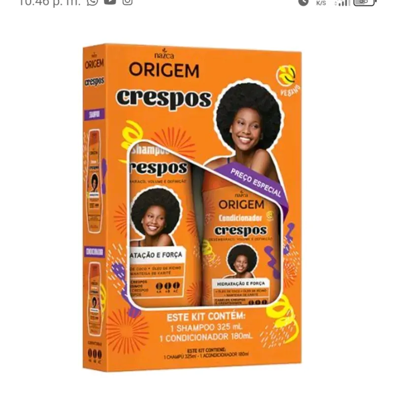 Shampoo+Acondicionador Origem Crespos