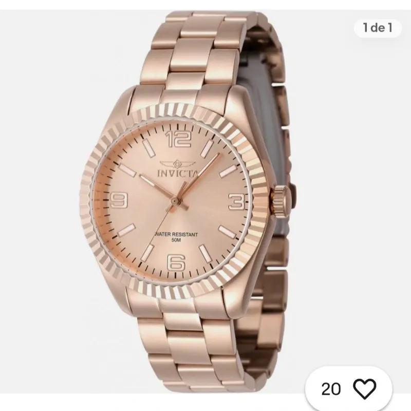 Reloj Invicta Specialty Quartz con esfera color oro rosa para mujer 36mm, modelo 47477