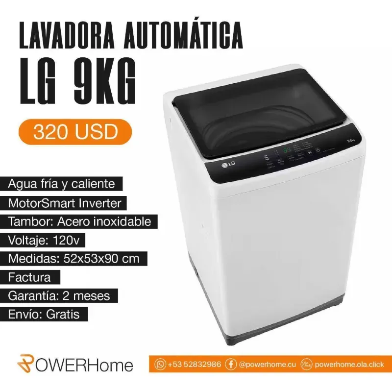 Lavadora automática LG de 9kg