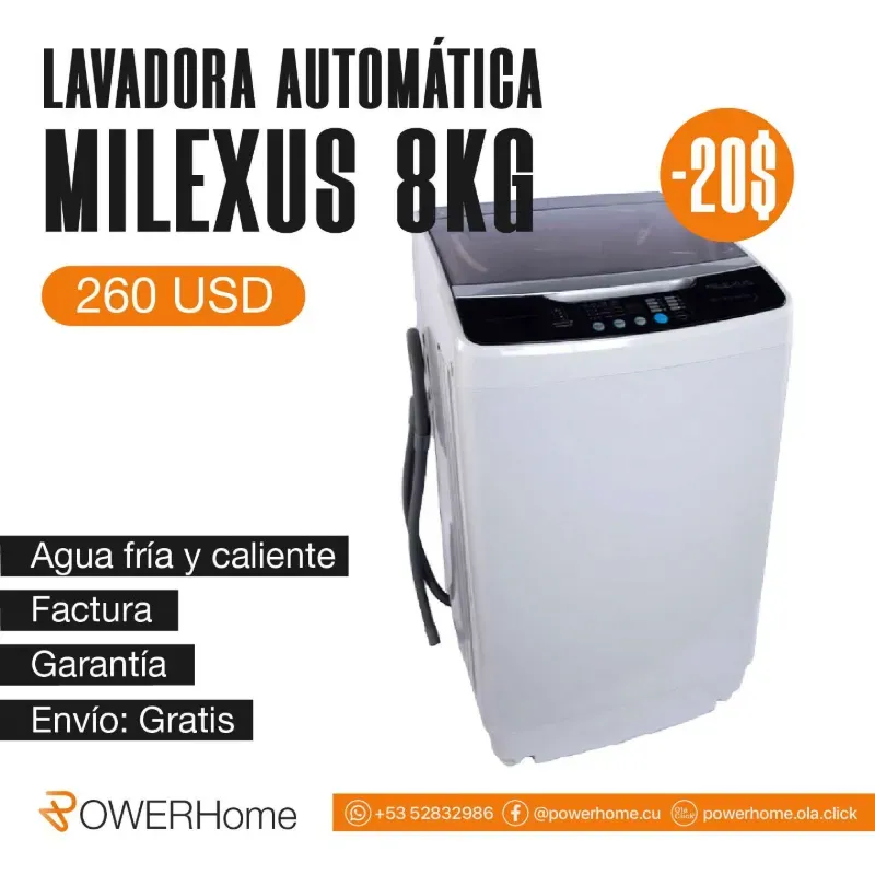 Lavadora automática MILEXUS de 8kg