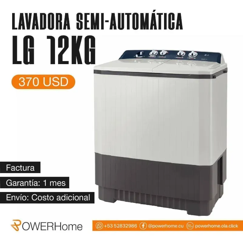 Lavadora semiautomática LG de 12kg