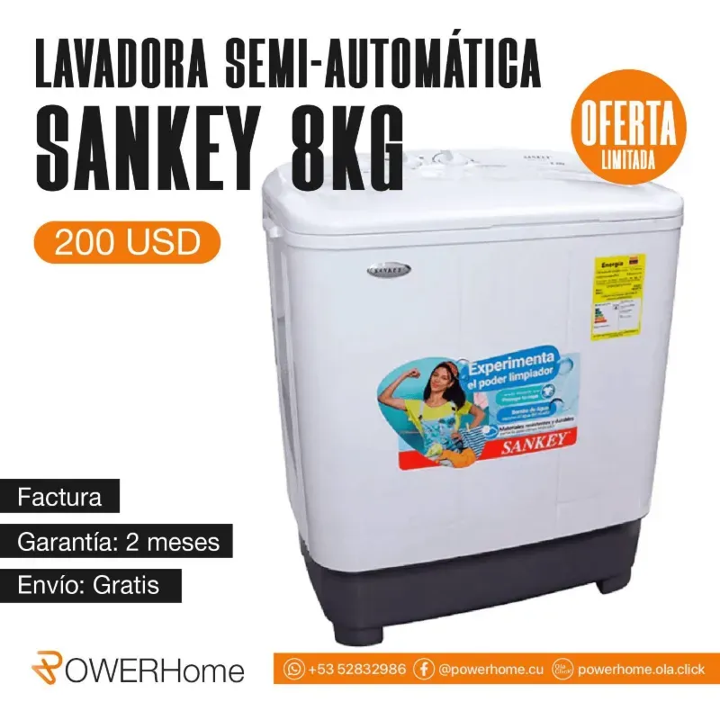 Lavadora semiautomática SANKEY de 8kg