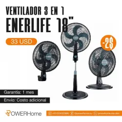 Ventilador 3 en 1 ENERLIFE de 18"