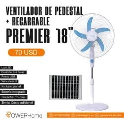 Ventilador recargable de pedestal PREMIER de 18"