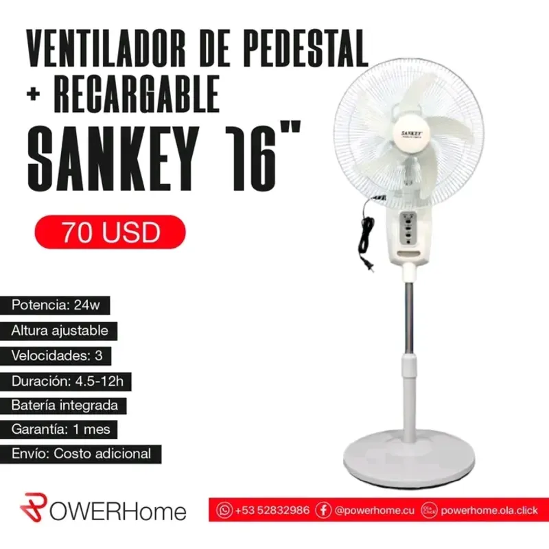 Ventilador recargable SANKEY de 16"