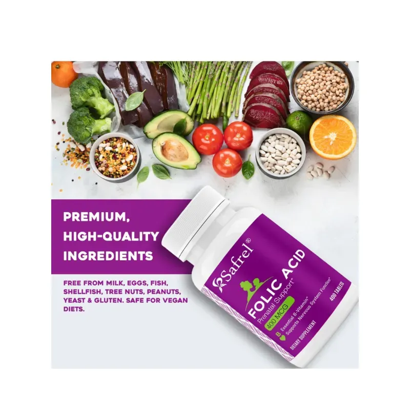 Acido Folico  400 mcg - Vitamin B9 , 400 Tabletas 