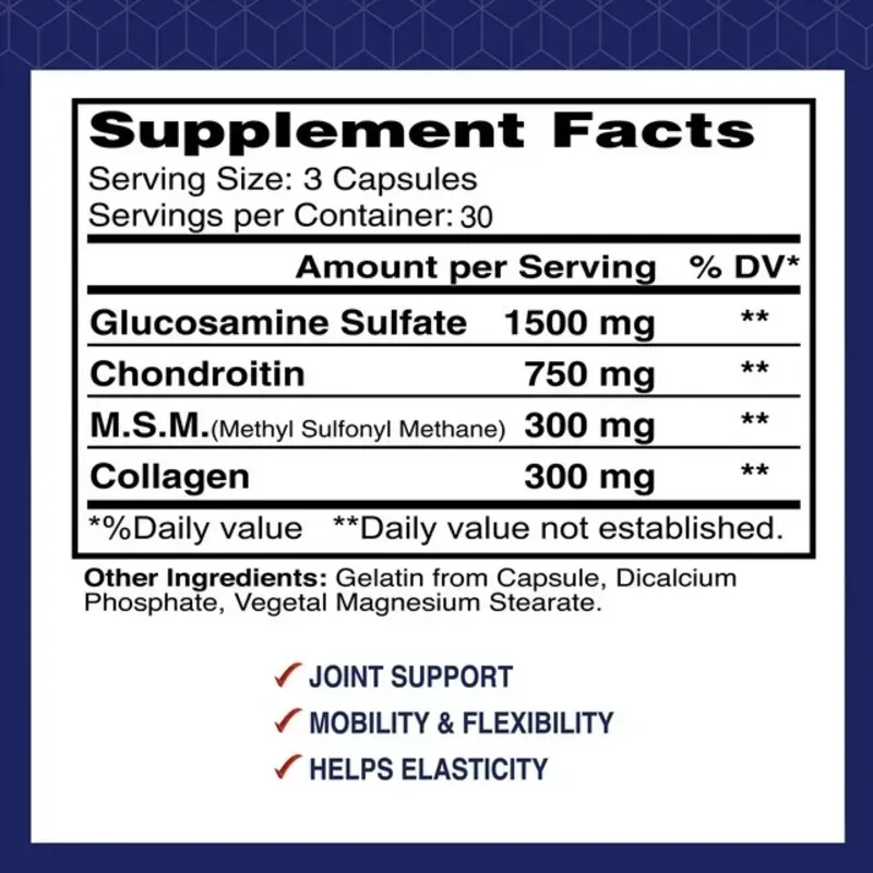 Glucosamina + Chondroitin +Collageno 90 Tabletas