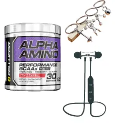  Alpha Amino 30 Servicios + Llavero de GYm + Audifonos Inalambricos 