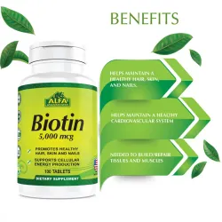 Biotin Alfa Vitamins 100 TAB 5000 Mcg