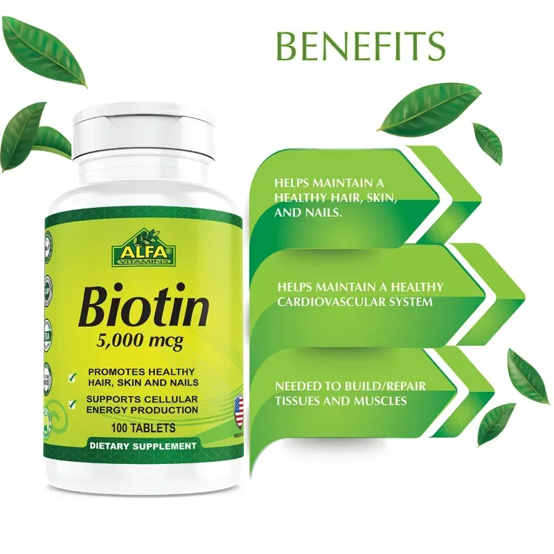 Biotin Alfa Vitamins 100 TAB 5000 Mcg