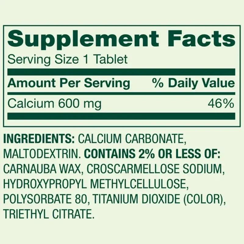Calcio  de 600mg de 100 Tabletas 