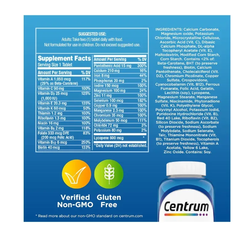 Centrum Multivitamina para Hombre 200 Tabletas 