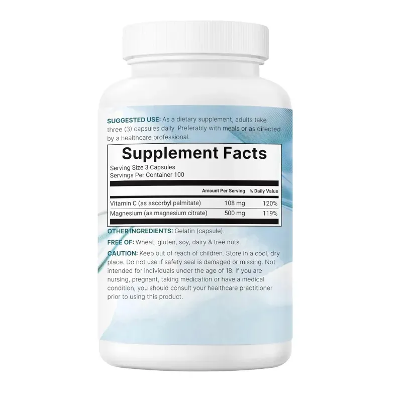 𝐂𝐢𝐭𝐫𝐚𝐭𝐨 𝐝𝐞 𝐌𝐚𝐠𝐧𝐞𝐬𝐢𝐨 de 300 Tabletas de 500mg + Vitamina C 