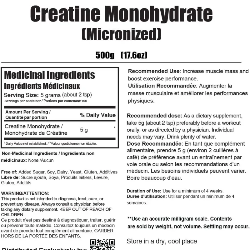 Creatina Bulk Monohidratada 100 Servicios