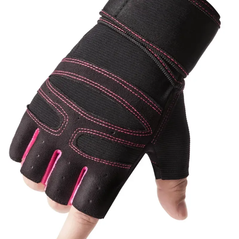 Guantillas de Miujer con Filo Rosado+ Proteccion de Muñequera TALLA L 