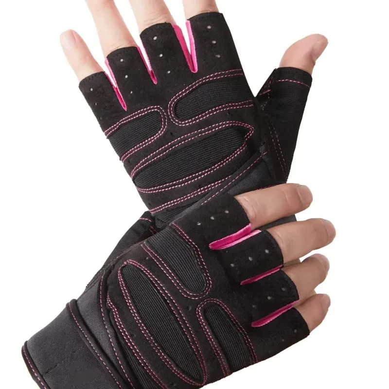 Guantillas de Miujer con Filo Rosado+ Proteccion de Muñequera TALLA L 