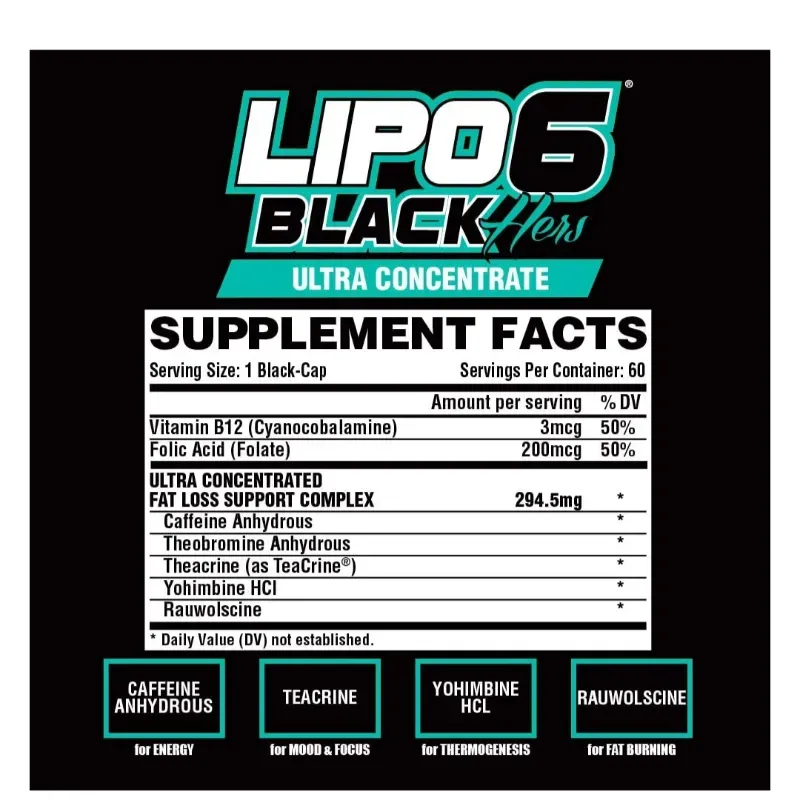 Lipo 6 (verde) Black Hers Ultra Concentrado 60 Tabletas