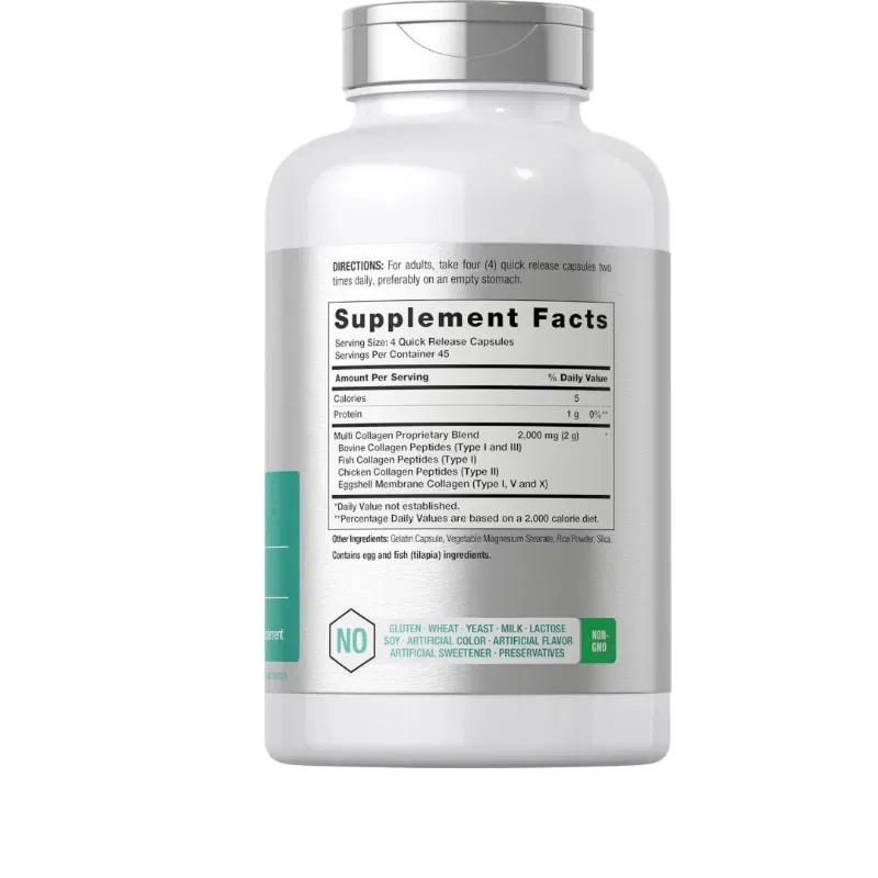 Multi Colageno Hydrolizado Proteina 2000 mg | 180 Capsules