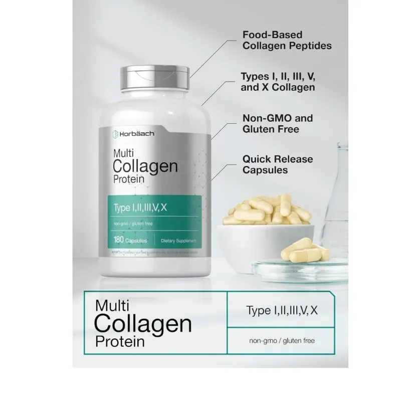 Multi Colageno Hydrolizado Proteina 2000 mg | 180 Capsules