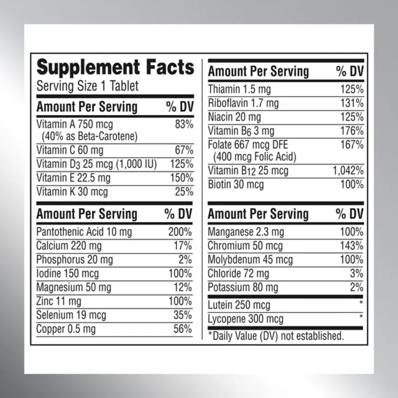 Multivitamina Centrum Adulto 50+ 125 tabletas 