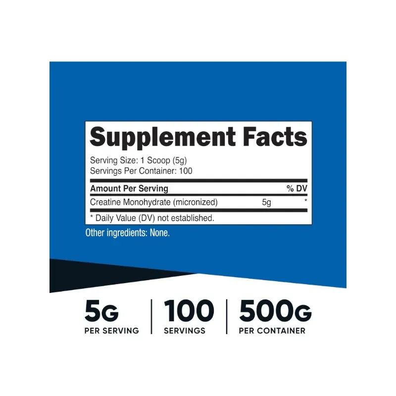 Nutricost Creatina Monohydratda Micronizada   5000mg Per Serv (5g) - 100 Servicios,