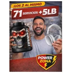 Oferta especial 3 por el mismo Precio Whey The Curse 50lb/ 71 Servicios +Audifonos P9+Guantillas