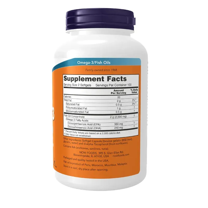 Omega 3 Now de 200 Tabletas de 1000mg
