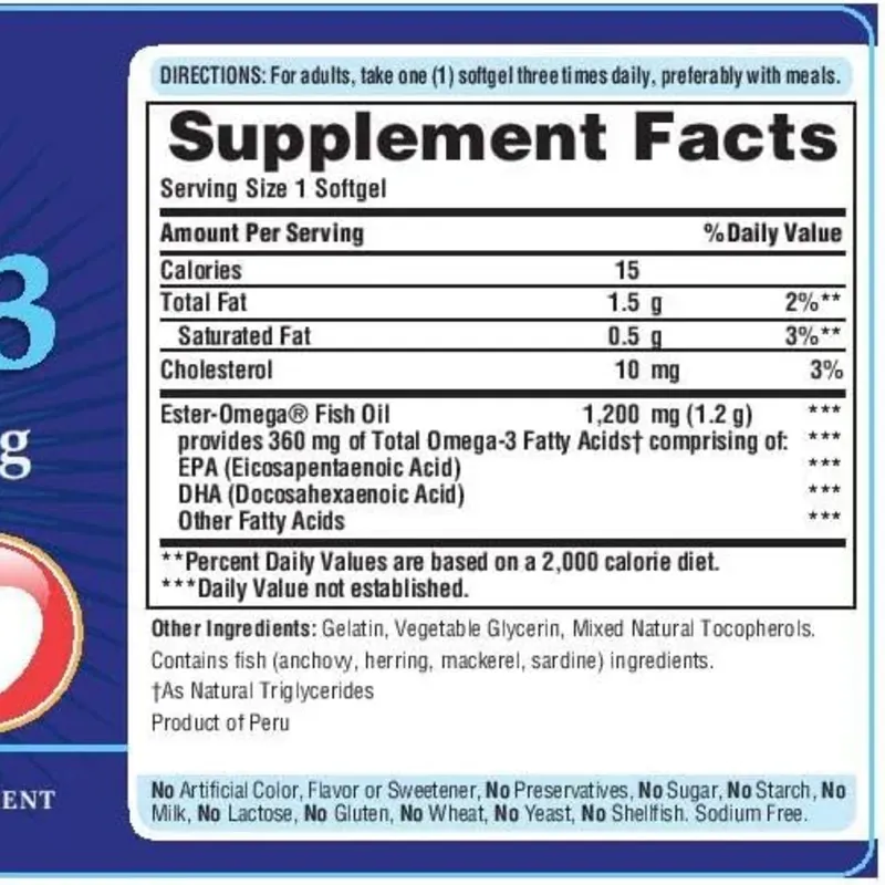 Omega 3 Puritan de 100Tab 1200mg 