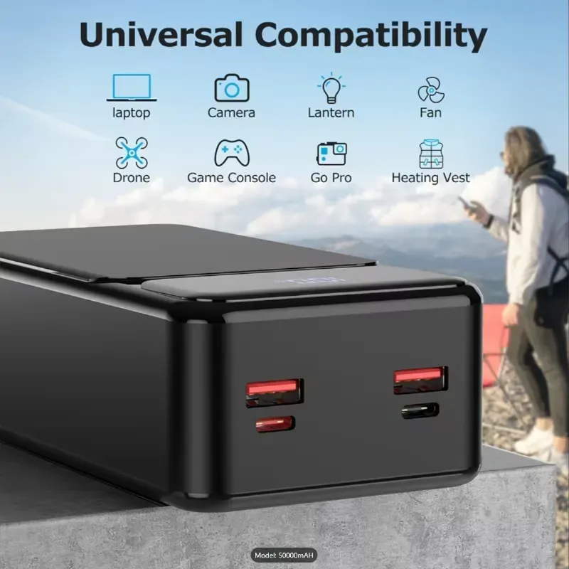 POWER BANK DE 50 000 mAh Carga Rapida y Maxima duracion