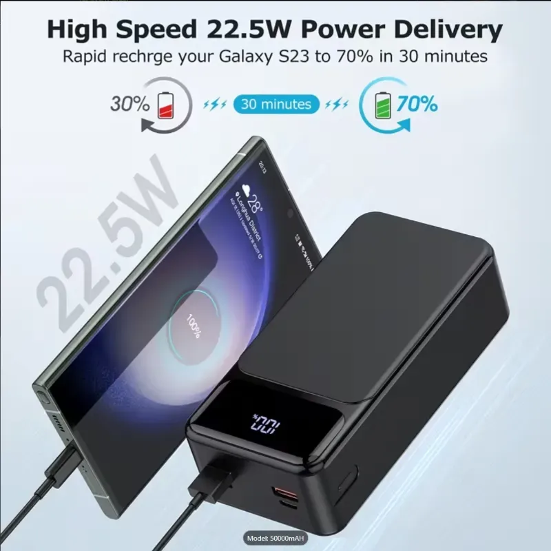 POWER BANK DE 50 000 mAh Carga Rapida y Maxima duracion