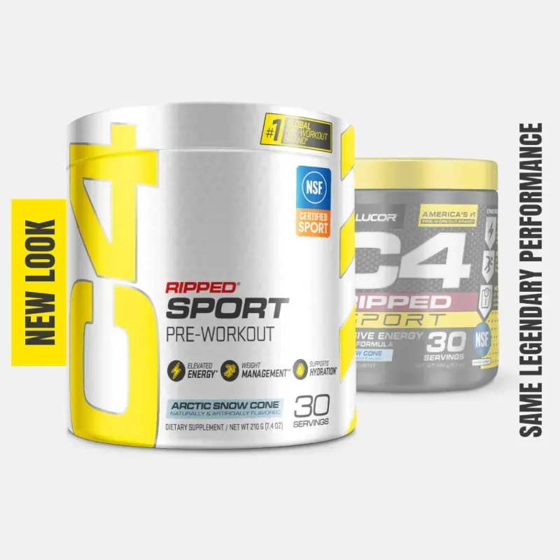 Pre entreno C4 Sport Ripped 30 Servicios Sabor Artic Snow