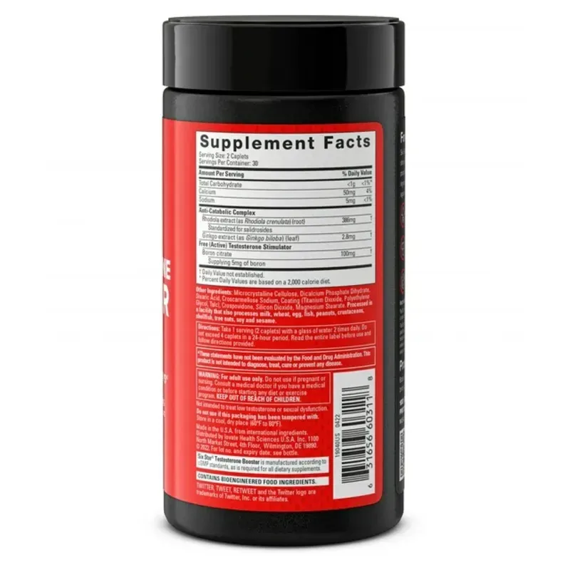 Six Star Testosterone Booster  60 Tabletas 30 Servings