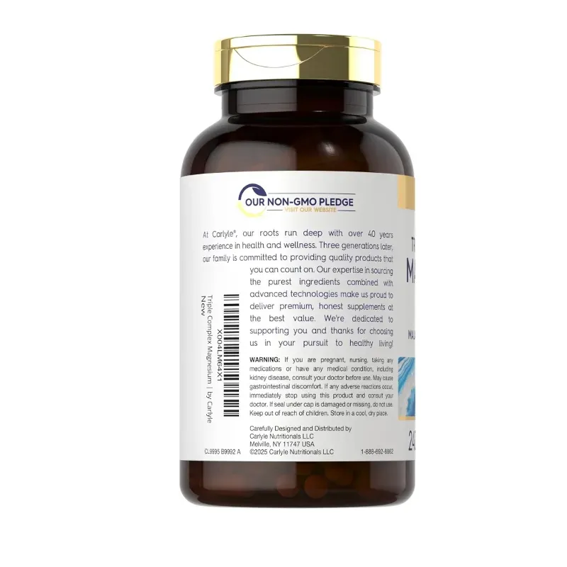 Triple Magnesio Marca Carlyle 400mg, y 240 Tabletas