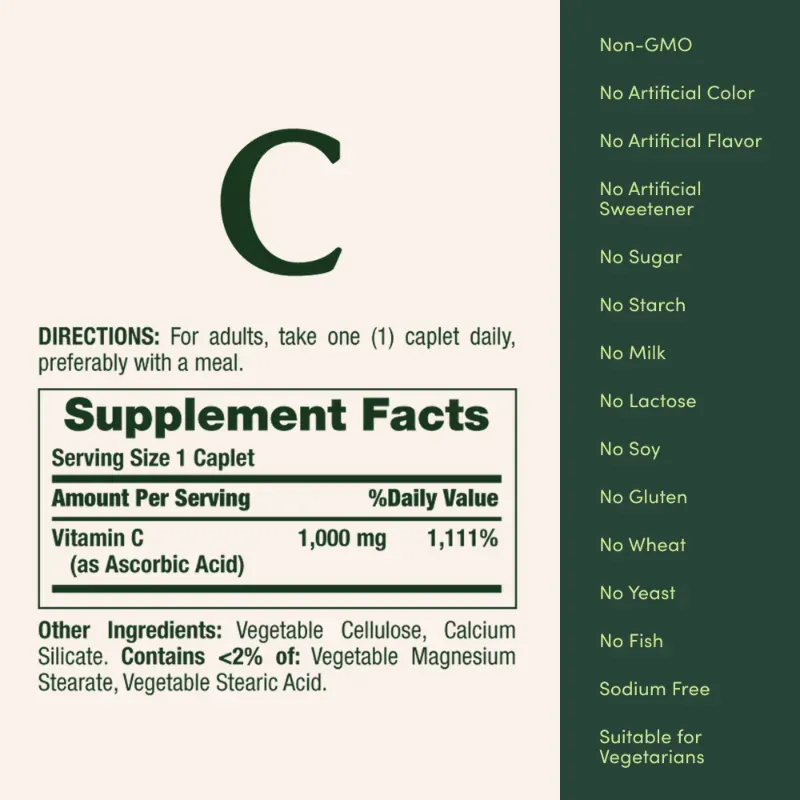 Vitamin C 1000mg 100 tabletas
