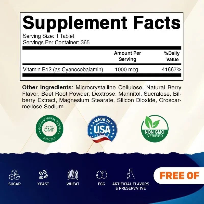 Vitamina B12 de 365 TAB 1000mcg 