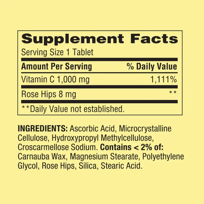 Vitamina C de 500 Tabletas de 1000mg