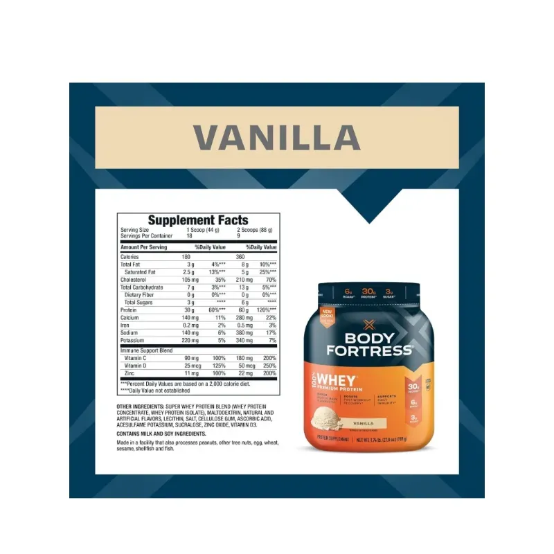Whey Body Fortres Vainilla 18 Servicios 