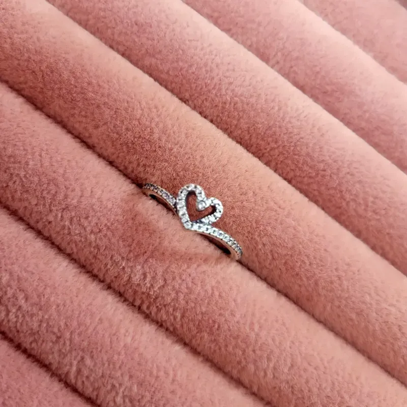 Anillo Corazón Espumoso Brillante