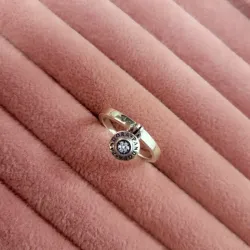 Anillo Signature con logotipo y brillantes 
