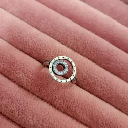 Anillo Signature Logo Círculos Pavé