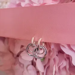 Aretes De Aro Circulos Entrelazados Familia Siempre