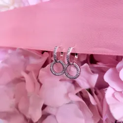 Aretes de Aro Doble Brillantes 