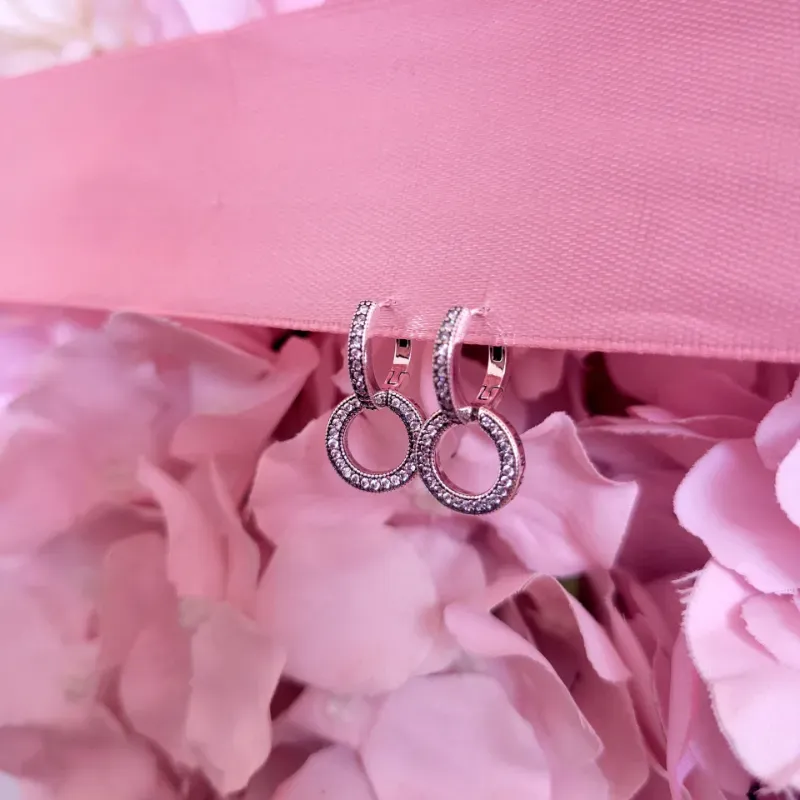 Aretes de Aro Doble Brillantes 