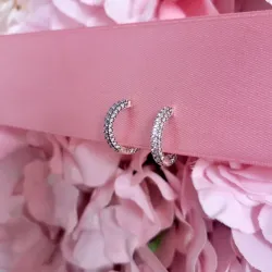Aretes de Aro Fila de Pavé 
