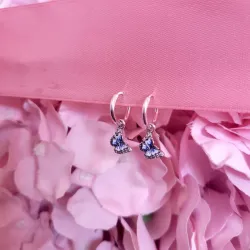 Aretes de Aro Mariposa Azul 