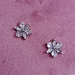 Aretes de copo de nieve brillante