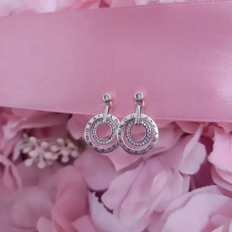 Aretes Doble Aro con Logo 