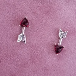 Aretes Flecha y Corazón Cristal de Murano