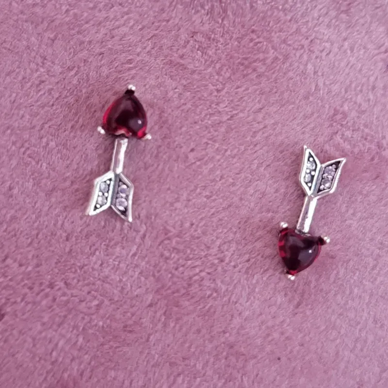 Aretes Flecha y Corazón Cristal de Murano