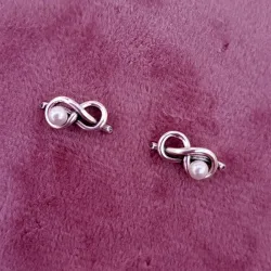 Aretes infinito con perla 